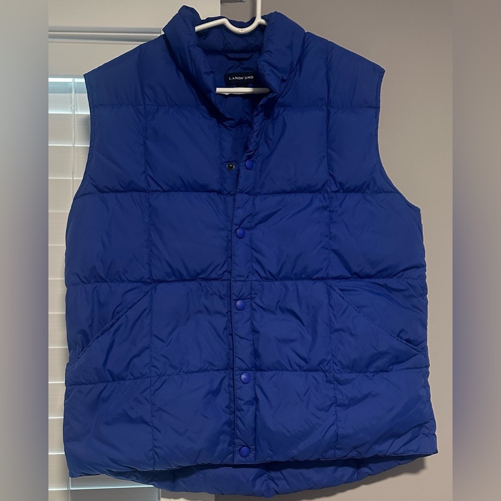 Lands' End Men's Size MEDIUM Royal Blue Quilted Vest